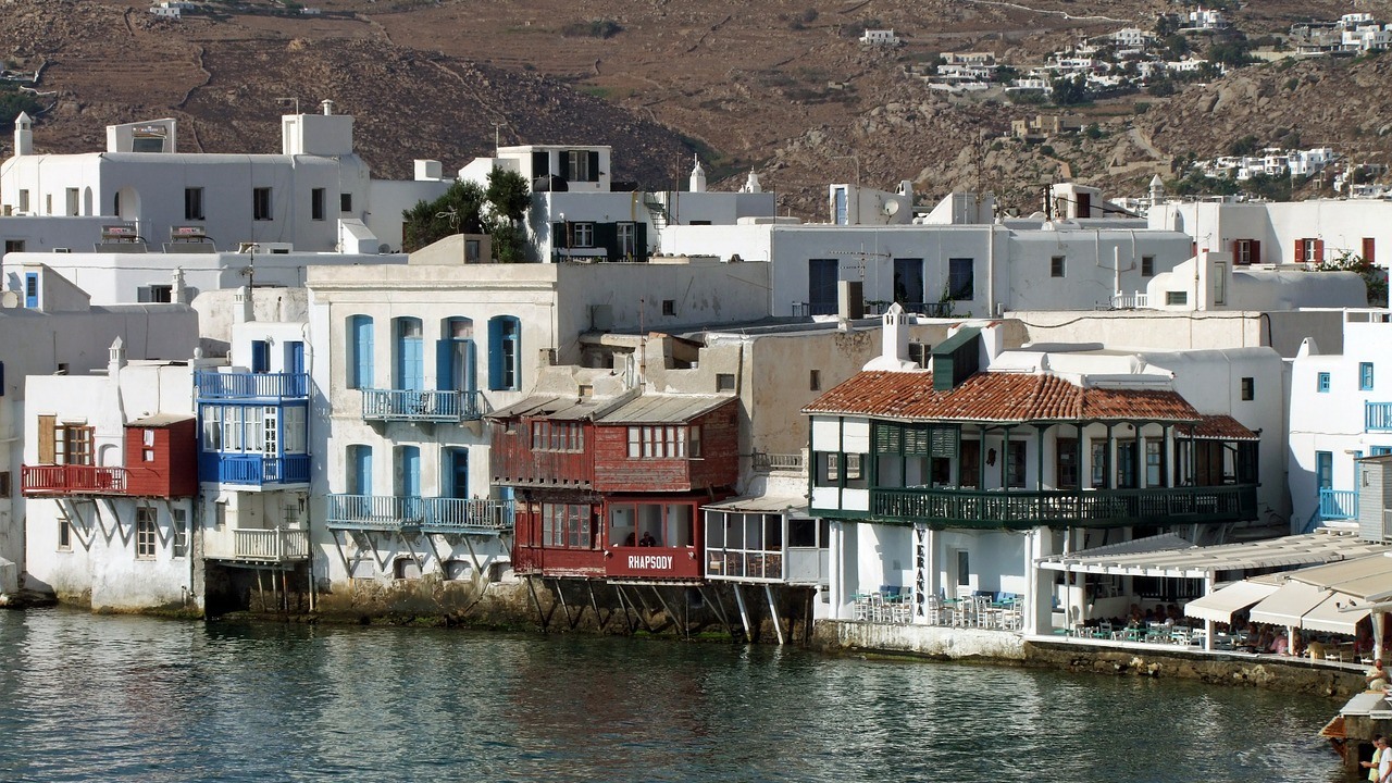 The famous island of Mykonos in Cyclades